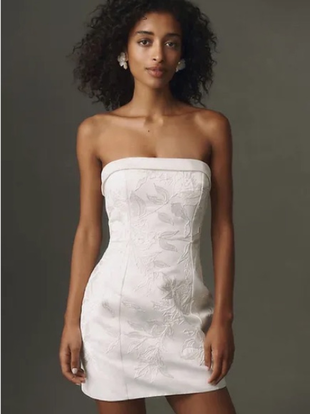 BHLDN - Strapless Satin Mini Dress - XS